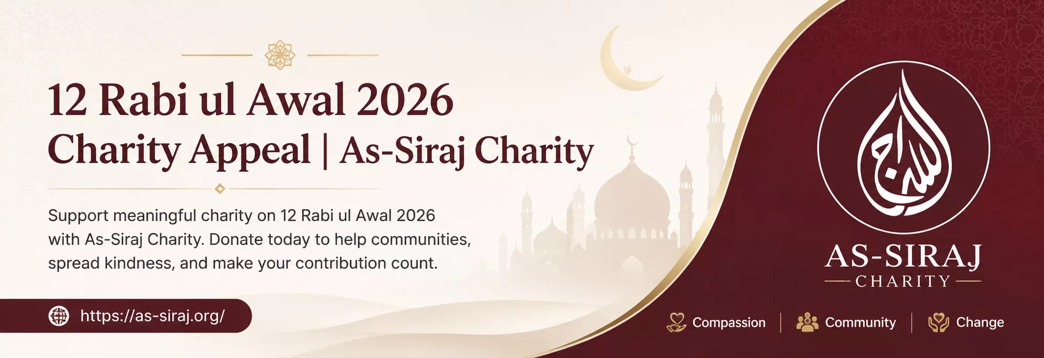 12 Rabi ul Awal 2026 Charity Appeal | As-Siraj Charity