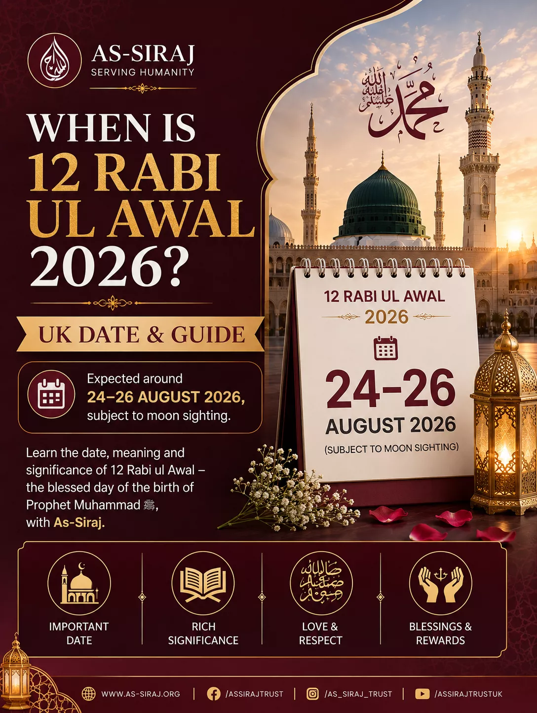 When Is 12 Rabi ul Awal 2026? UK Date & Guide | As-Siraj