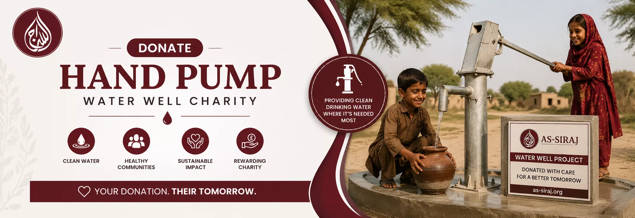 Donate Hand Pump Water Well Charity | As-Siraj