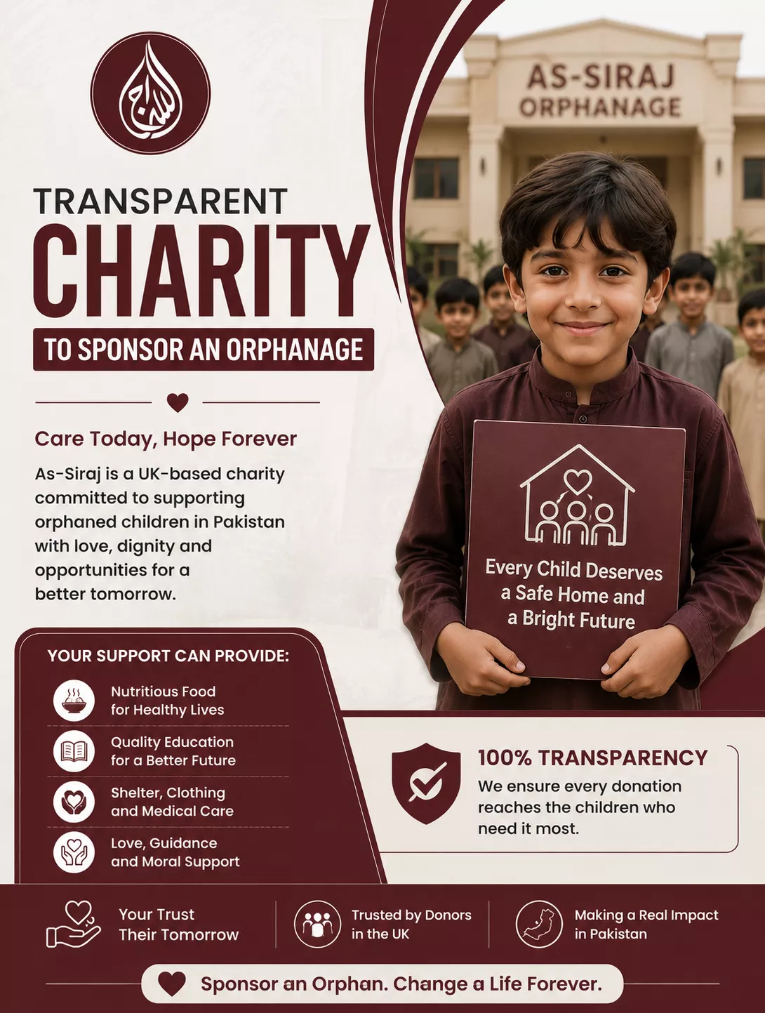 Best Transparent Charity to Sponsor an Orphanage in Pakistan from UK