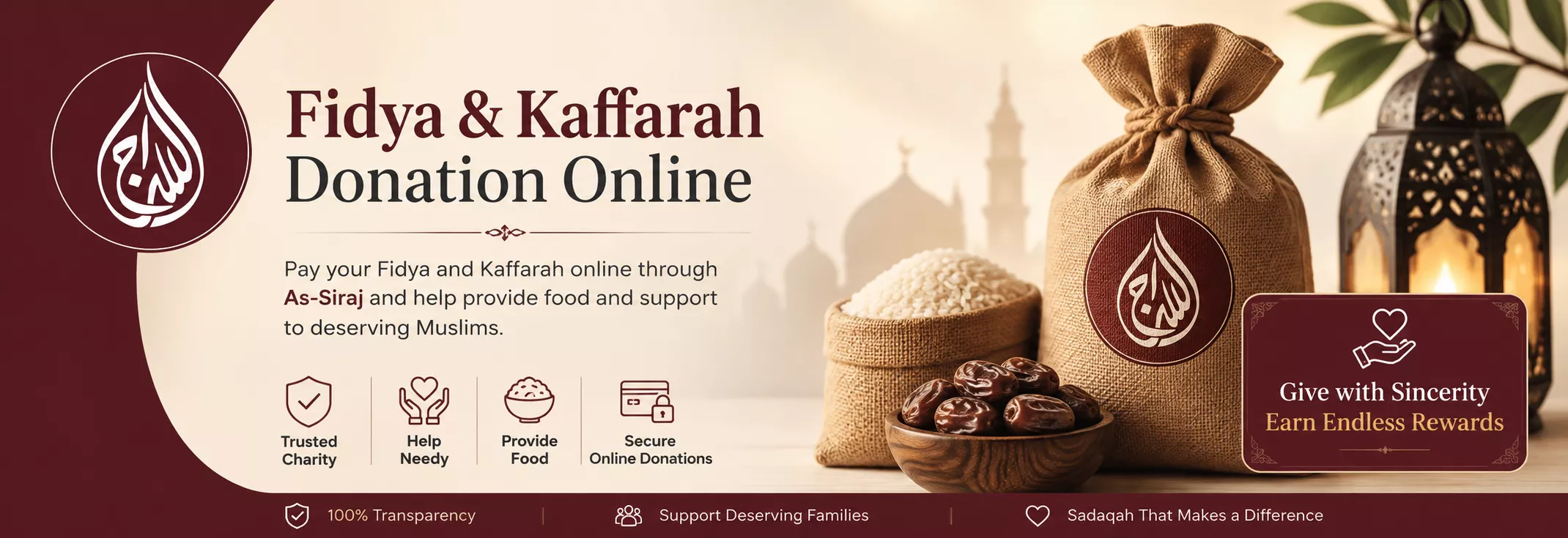 Fidya and Kaffarah Donation Online | Support Needy Muslims | As-Siraj